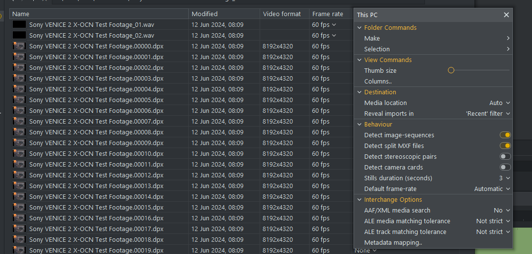 Image sequences from Sony RAW Viewer detected as stills [issue] | LWKS ...