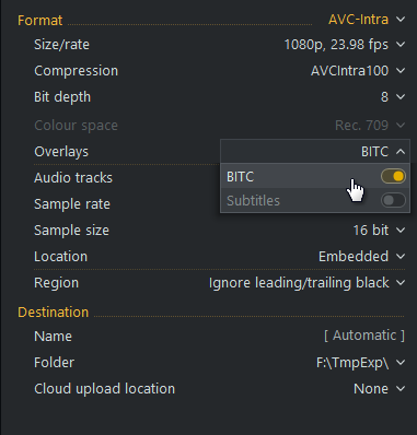 BITC Timecode Not Appearing In Export | LWKS Forum