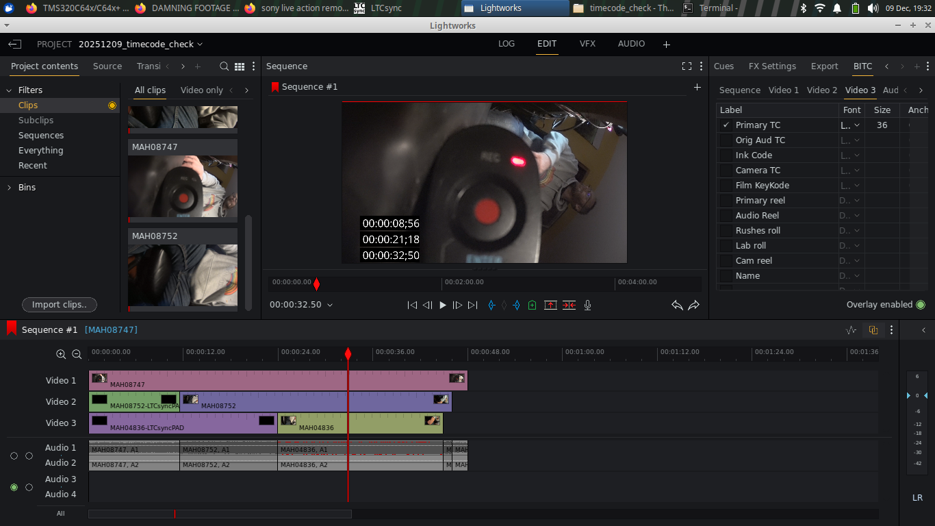 Help need with LTC (audio) timecode in multi-cam situation - Solved ...